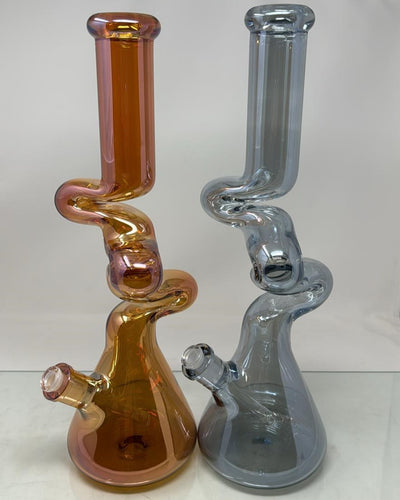 9MM Metallic Zong Glass Beaker Bong