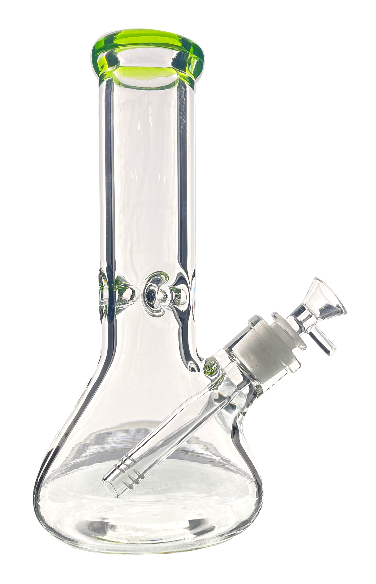 CLEAR BEAKER BONG WITH COLOR MOUTHPIECE