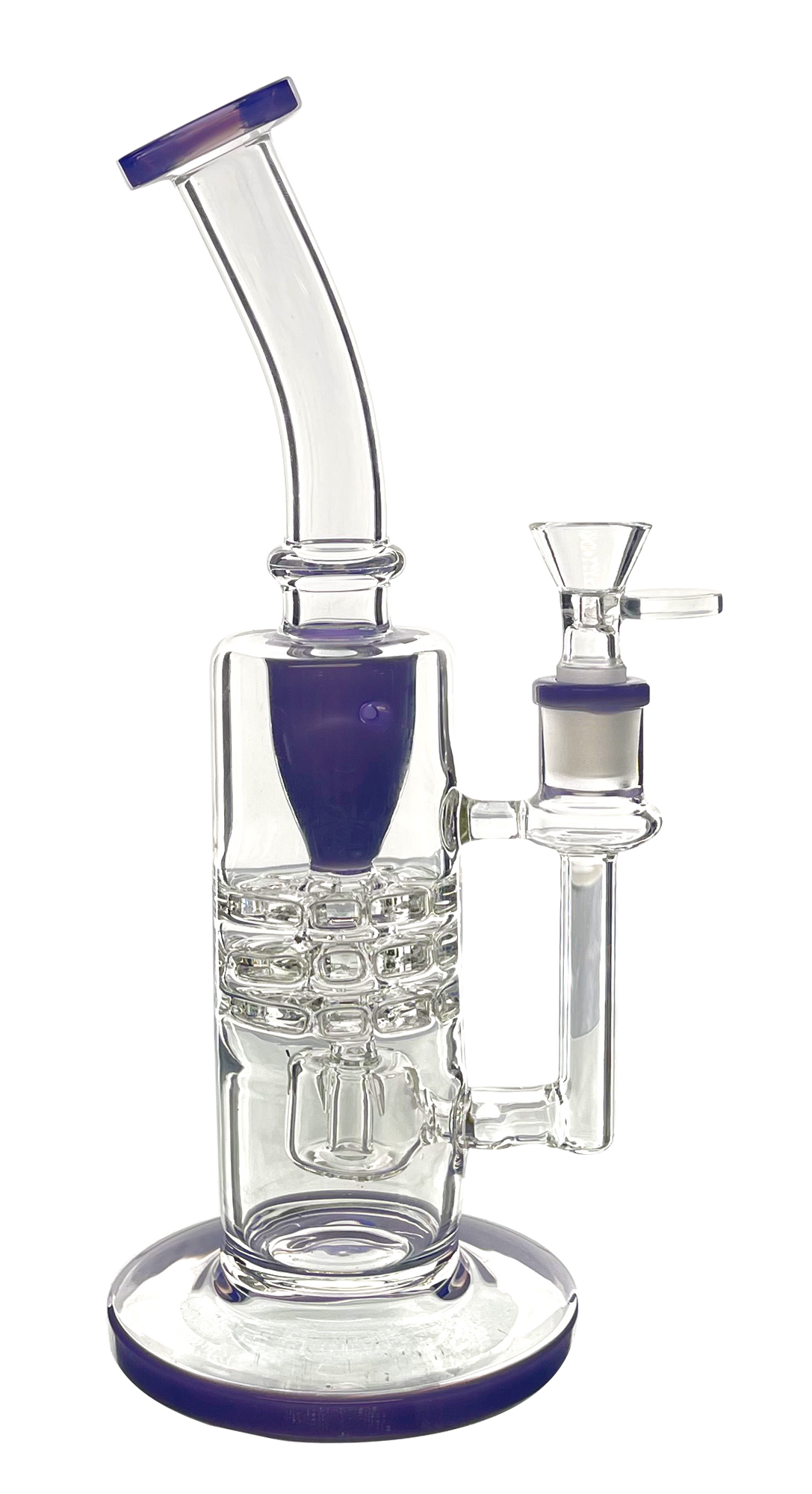 BEND MOUTHPIECE RECYCLER RIG WITH CIRC PERC, BRICKSTYLE PERC WITH 3 HOLE DIFFUSER