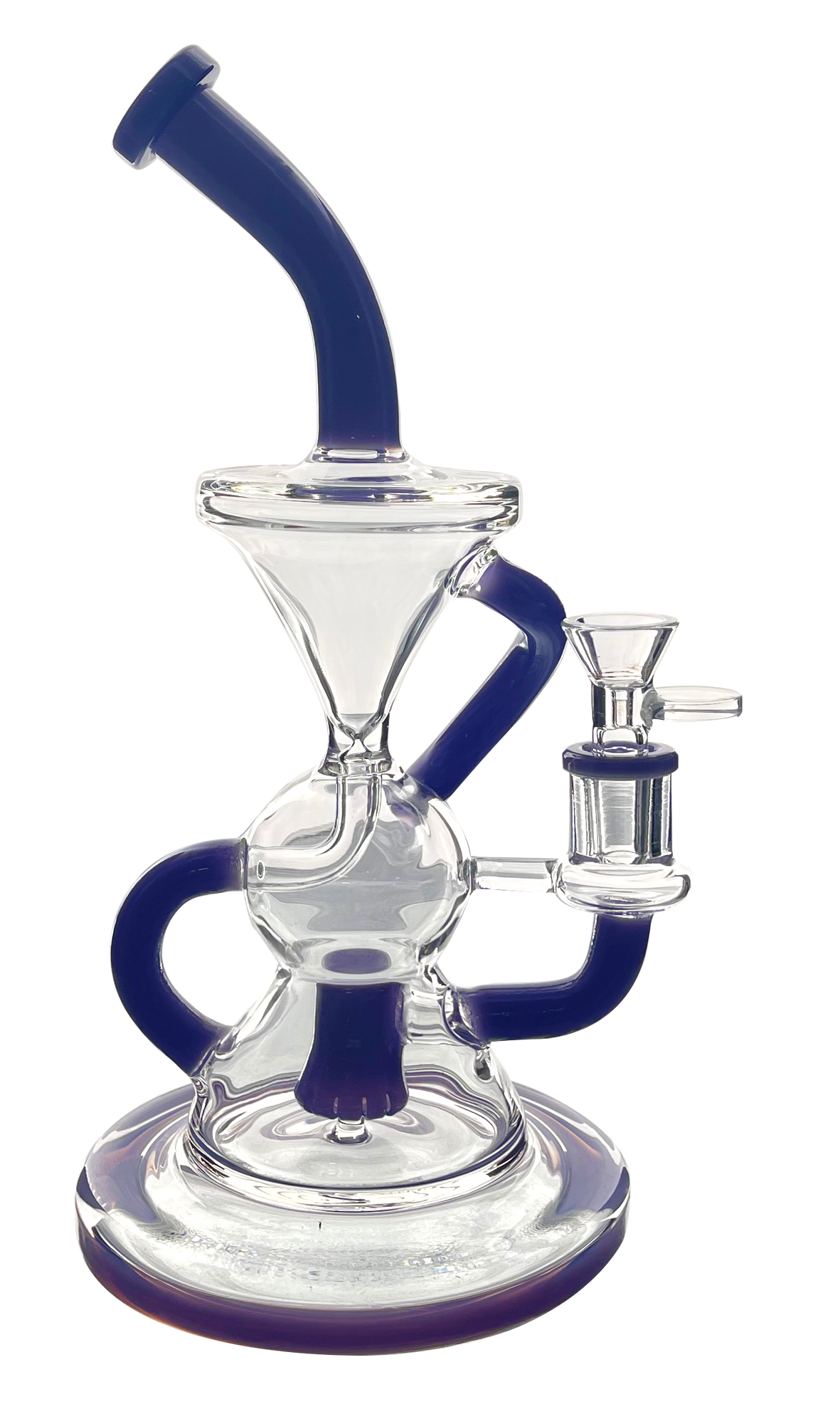 2 ARM RECYCLER WITH COLOR TUBE BEND MOUTHPIECE WITH SHOWERHEAD PERC